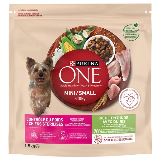 Purina One Mini Weight Control Sterilised Kalkun & Ris 9 kg (6 X 1.5 kg)
