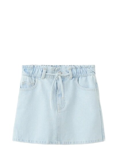 Mango Knot Denim Skirt Blue 6