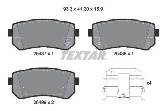 Bremseklosser TEXTAR 2643701 Bremseklosser TEXTAR 2643701