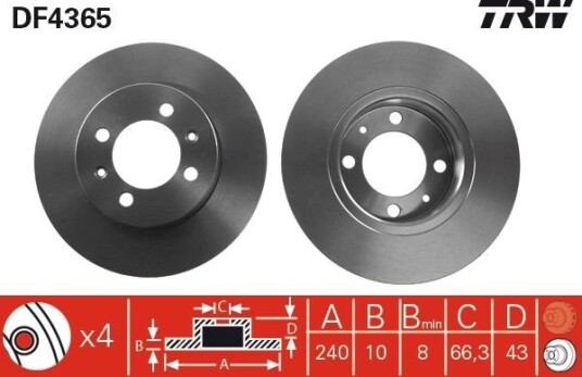 Bremseskive TRW DF4365