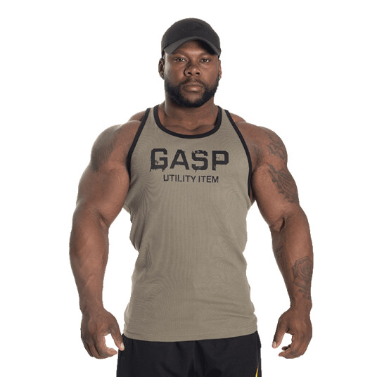 Ribbed T-back, Washed Green Grön Small