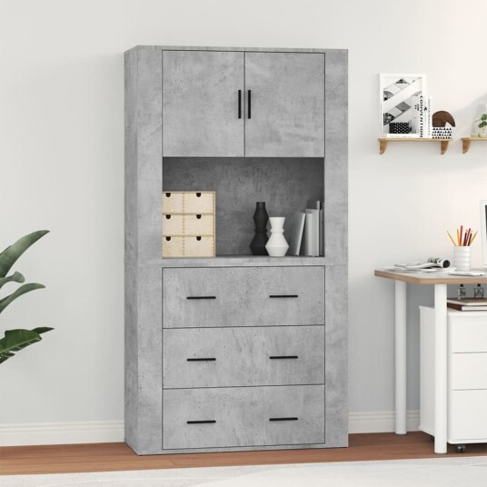Highboard betonggrå konstruert tre 8720845823160 Highboard betonggrå konstruert tre 8720845823160