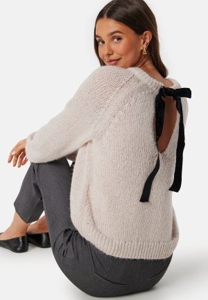 VILA Vichoca L/S Bow Knit Pullover Beige XL