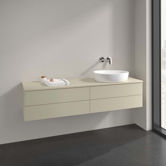Villeroy & Boch Antao Servantskap med 4 skuffer 160x50x36 cm u/lys Grå Matt Villeroy & Boch Antao Servantskap med 4 skuffer 160x50x36 cm u/lys Grå Matt