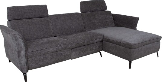 Hjørnesofa HOME4YOU Dayton elektrisk recliner Mørk grå Høyre hjørne mørkegrå
