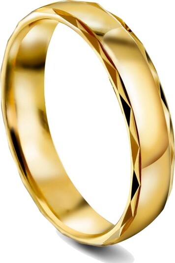 Moments By Pan Jewelry Giftering i 375 gult gull med mønster | 4 mm bredde
