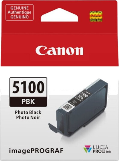 Canon Pfi-5100 Pbk 14.4 Ml Fotosort Original Hengeboks Blekkbeholder For Imageprograf Pro-310