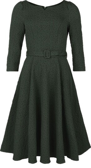 H&R London   Rockabilly Middellang kjole   Emerald Midi Dress   XS til XXL   Damer   grønn