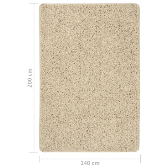 vidaXL Flossteppe kremhvit 140x200 cm sklisikkert