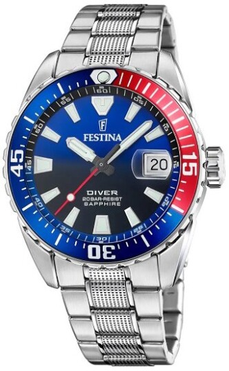 Festina Herreklokke F20669 4 Diver Flerfarget/Stål Ø44 mm Festina Herreklokke F20669 4 Diver Flerfarget/Stål Ø44 mm