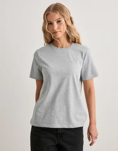 Pieces Grå Pcria Ss Solid Tee Jrs Noos Bc