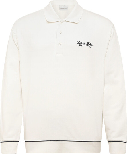 Calvin Klein Jeans Ls 350Gsm Terry Piped Polo Sweat Cream XL