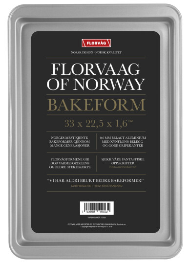 Bakeform Florvåg sølv 33x22,5cm