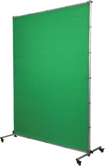 Bakgrunn Ensfarget - Med stativ og hjul - Greenscreen - 150x200 cm