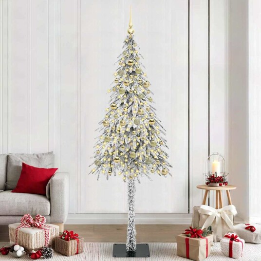 Juletre med 300 LED med stativ Hvit 210 cm PE og stål