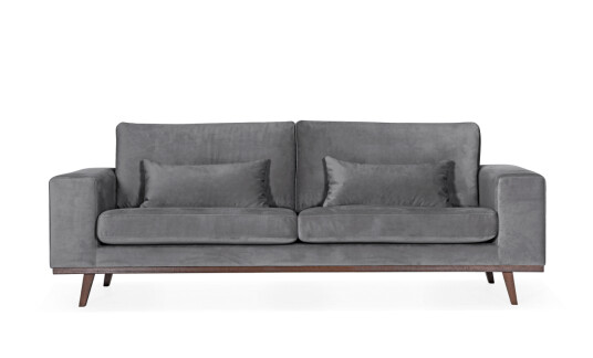 Soffadirekt STOCKHOLM 3 seters sofa Velvet Edition Mørk grå