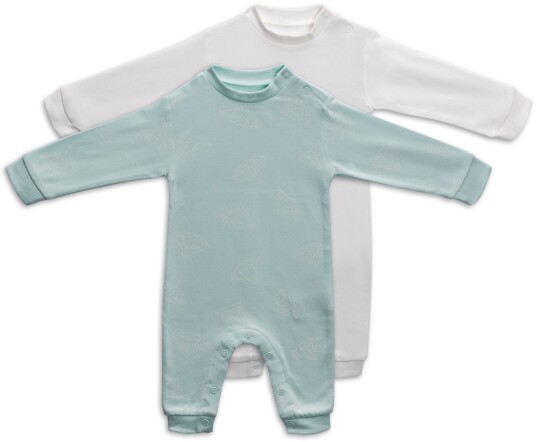 Tiny Treasure Maxime Jumpsuit 2-Pack Opal Blue 62 Tiny Treasure Maxime Jumpsuit 2-Pack Opal Blue 62
