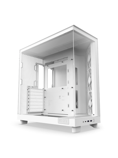 NZXT H6 Flow RGB Midi Tower Kabinett med Vindu - Hvit NZXT H6 Flow RGB Midi Tower Kabinett med Vindu - Hvit