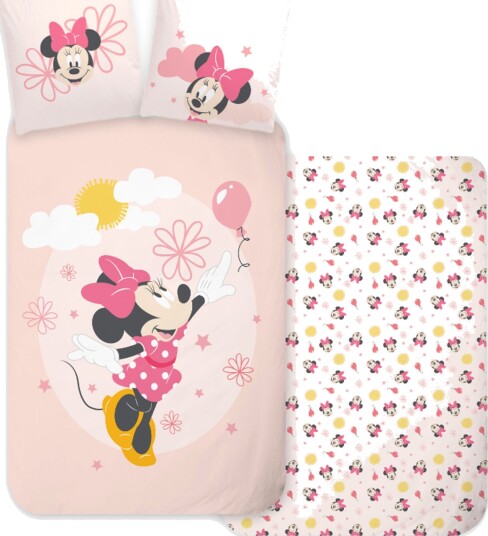 Licens Minnie Mouse sengetøy 100 % bomull Junior sengetøy 100x140 cm Ballonger