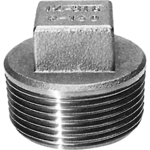 1,1/4" plugg med firkantet hode AISI 316