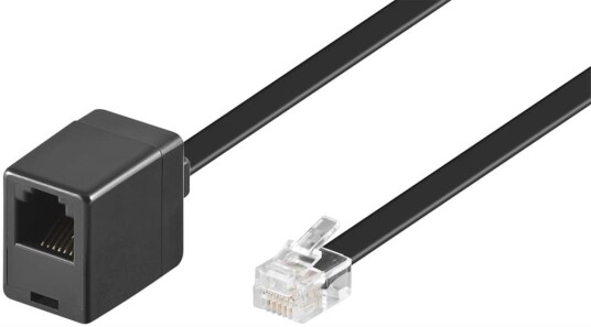 3m RJ-12 Telefonkabel Svart - Modulær Skjøteledning 3m RJ-12 Telefonkabel Svart - Modulær Skjøteledning