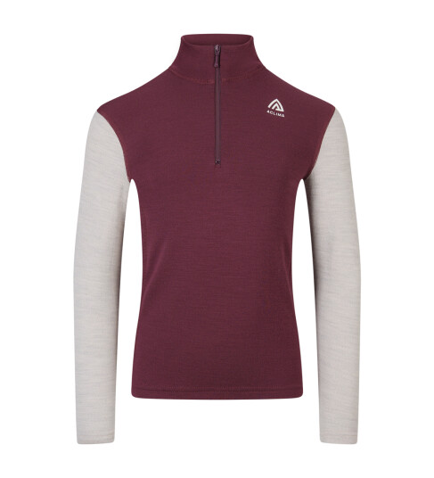 Aclima Aclima Warmwool Mockneck Jr Fig/beige Melange 130