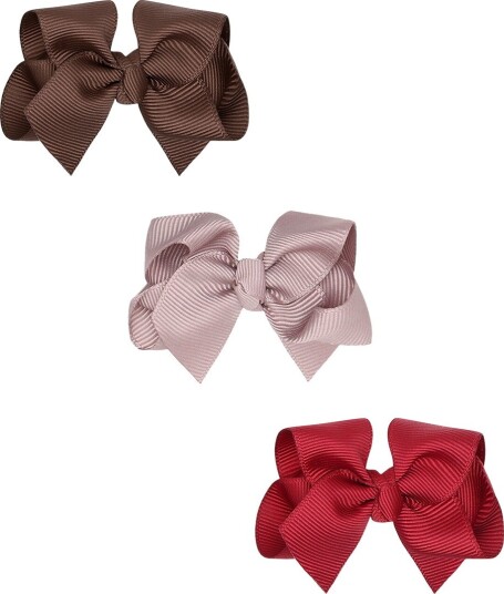 Hust and Claire Hårspenner m. Sløyfe 3-pack HCFanetha Thea Hust and Claire OneSize Hårpynt Brun Lilla Rosa Rød