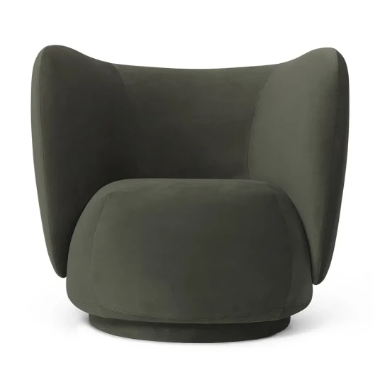 Ferm Living Rico Lounge Lenestol Rich Velvet Pine Ferm Living Rico Lounge Lenestol Rich Velvet Pine