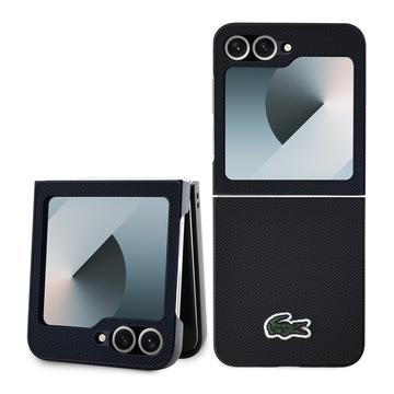 Lacoste Samsung Galaxy Z Flip6/Z Flip7 Iconic Petit Pique Woven Logo deksel Svart