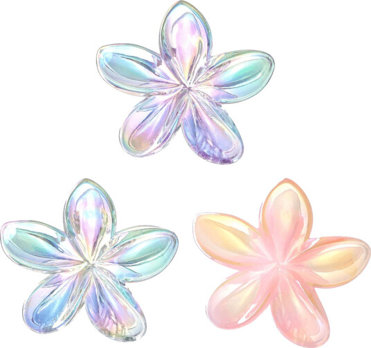 Brushworks Frosted Flower Claw Clips 3pcs