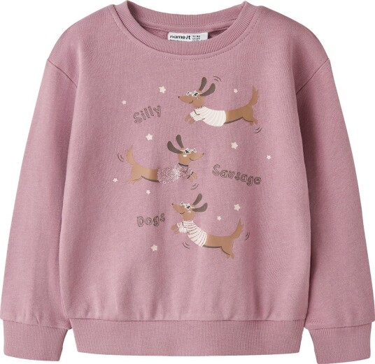 Name It Collegegenser NmfVasacha Lila/Pølsehunder Name It 1½ år (86) Collegegenser Rosa