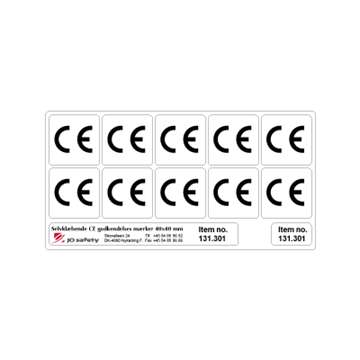 Jo Safety CE merker firkantet 20 x mm Ark á 10 stk etiketter 131300 Jo Safety CE merker firkantet 20 x mm Ark á 10 stk etiketter 131300