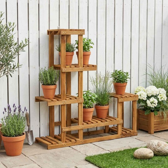 vidaXL Planteholder Naturlig 93,5 x 25 x 91,5 cm Solid akasietre