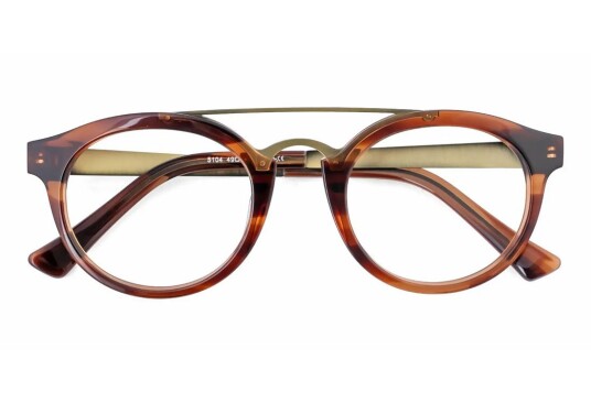 Eo Selection Runde briller Lambert fra eo Selection Brun Acetate,Metall Rund Medium