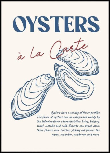Oysters Plakat Plakat / 30x40cm