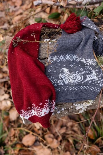 mikk-line Christmas Hat Jacquard - Grey - 1-3Y