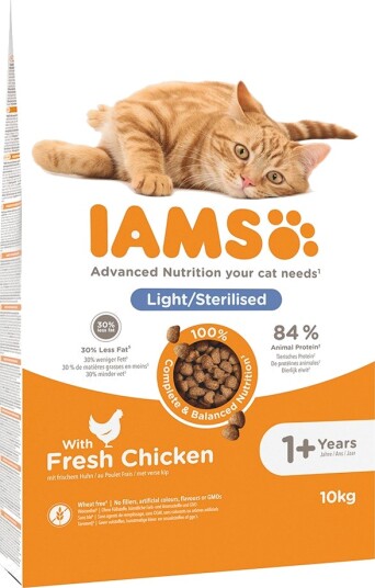 Iams Tørrfôr Advanced Nutrition Sterilised Cat Med Kylling 2 X 10 kg