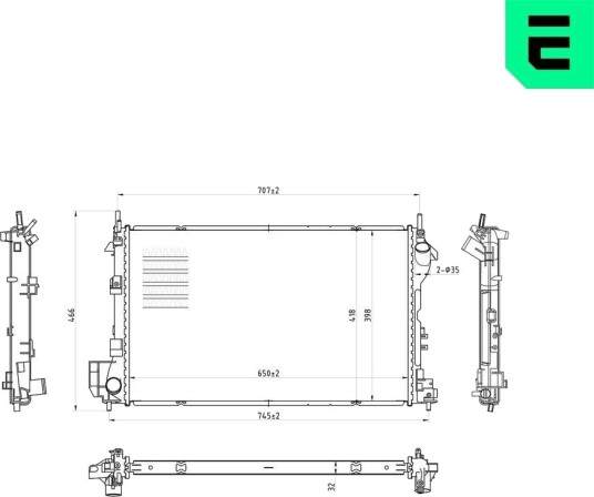 ERA 673319 Radiator motorkjøling ERA 673319 Radiator motorkjøling