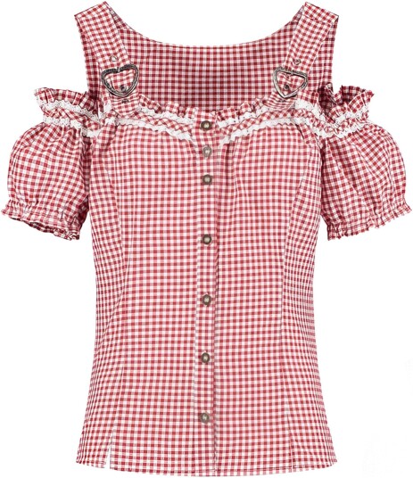 Hisab/Joker Company AB Oktoberfest Bluse Rød/Rutete  44