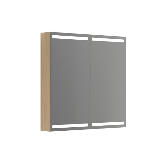 Dansani Level Speilskap med LED-lys 80x14,5x80 cm Nordisk Eik Dansani Level Speilskap med LED-lys 80x14,5x80 cm Nordisk Eik