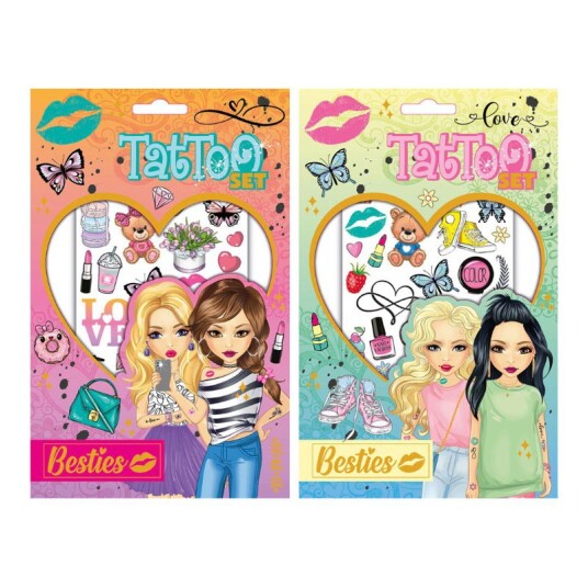 Besties Midlertidig Tatoveringsett 2 Ark 20x13cm  assortert 