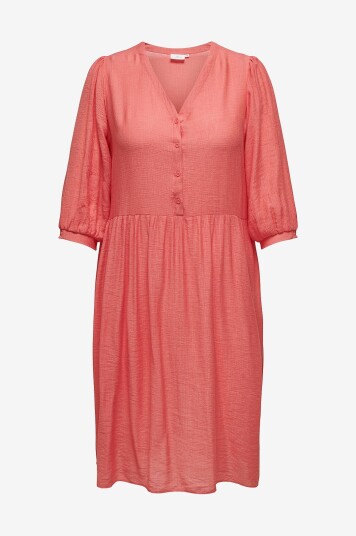 Only Carmakoma Kjole carGeorgia 3/4 Midi Dress Wvn Rosa