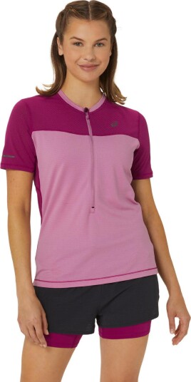 Asics Women's Fujitrail Short Sleeve Top Soft Berry/Blackberry XS, Soft Berry/Blackberry Asics Women's Fujitrail Short Sleeve Top Soft Berry/Blackberry XS, Soft Berry/Blackberry