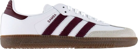 Adidas Originals Sko   Samba OG J   Ftwwht/Maroon/Gum5   Adidas Originals   39 1/3   Sko Bordeaux Hvit
