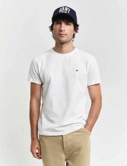 GANT Slim Shield Ss T-Shirt - White - XL