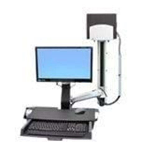Ergotron StyleView Sit-Stand Combo System with Worksurface and Medium Silver CPU Holder Ergotron StyleView Sit-Stand Combo System with Worksurface and Medium Silver CPU Holder