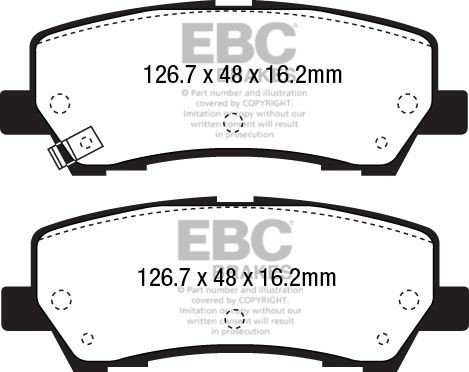 Bremseklosser sett EBC Brakes DP43043R Bremseklosser sett EBC Brakes DP43043R