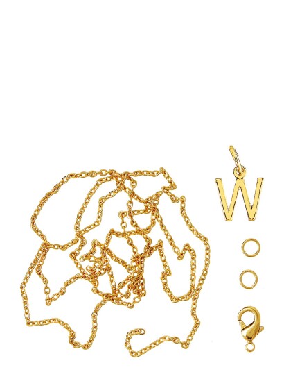 Me & My Box Letter W Gp With O-Ring, Chain And Clasp - Gold - ONE SIZE Me & My Box Letter W Gp With O-Ring, Chain And Clasp - Gold - ONE SIZE