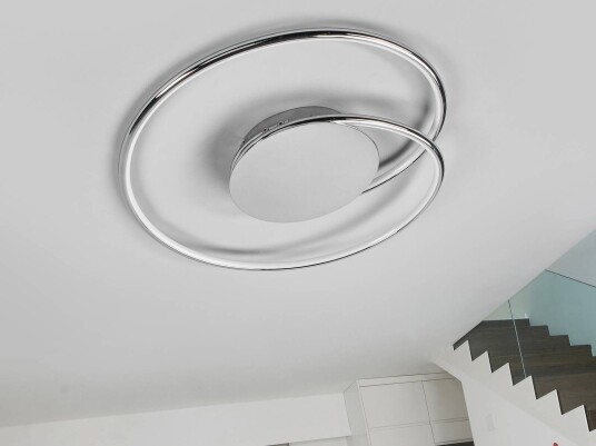 Lindby LED-taklampe Joline sett med 2 stk Ø 46 cm kromfarget