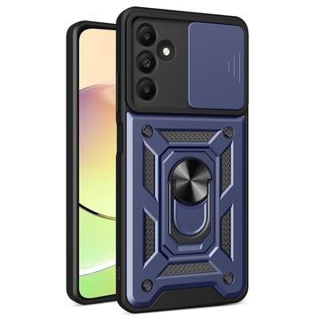 Samsung Galaxy A15 Hybrid-deksel med Roterende Ring med Kameraskjold Blå